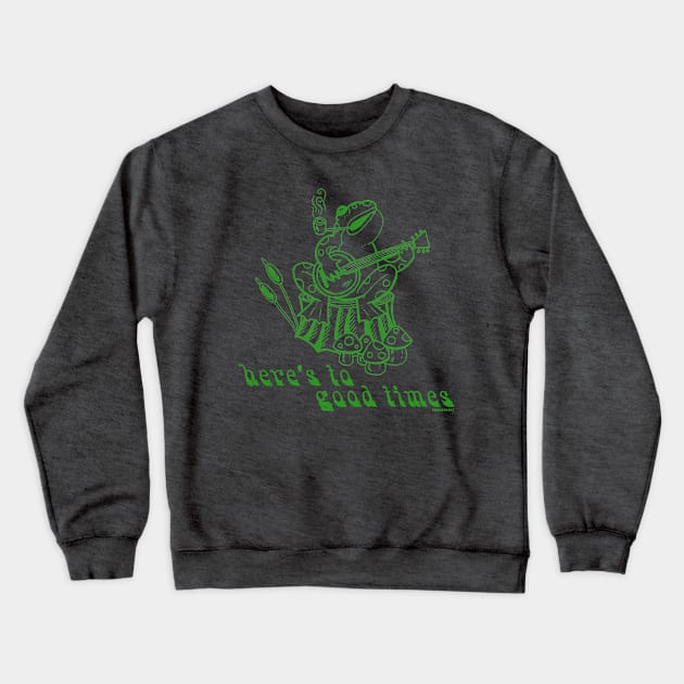 Good Timin' Frog Crewneck Sweatshirt by Penciltucky